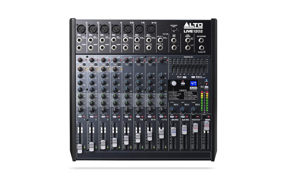 LIVE 1202 | Professional 12-Channel/2-Bus Mixer  Alto Professional