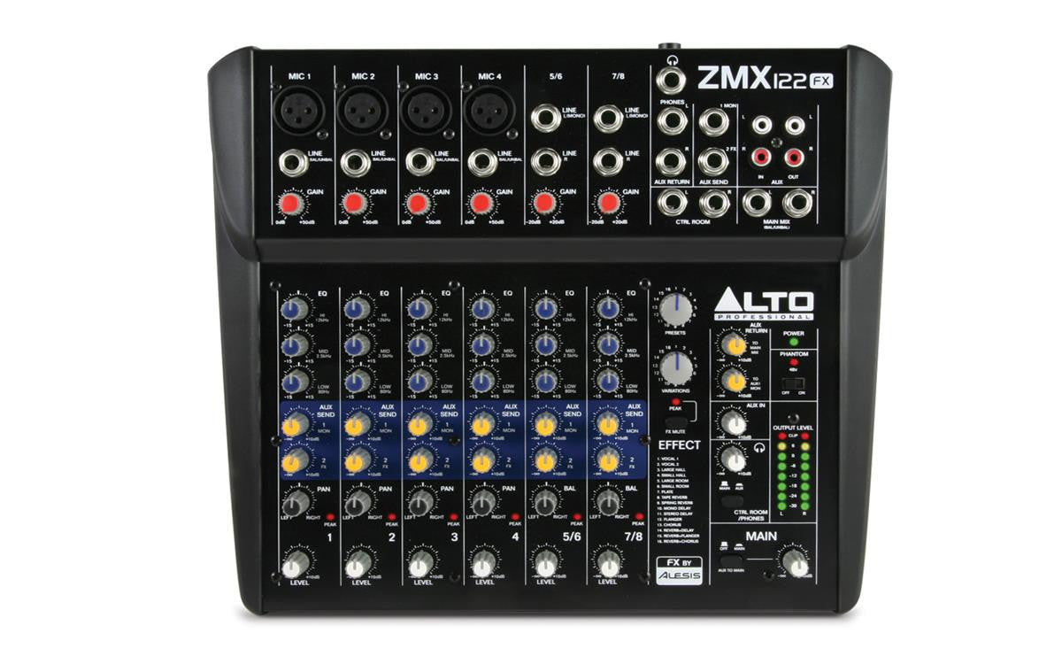ZMX122FX | 8-Channel Compact Mixer with Effects  Alto Professional