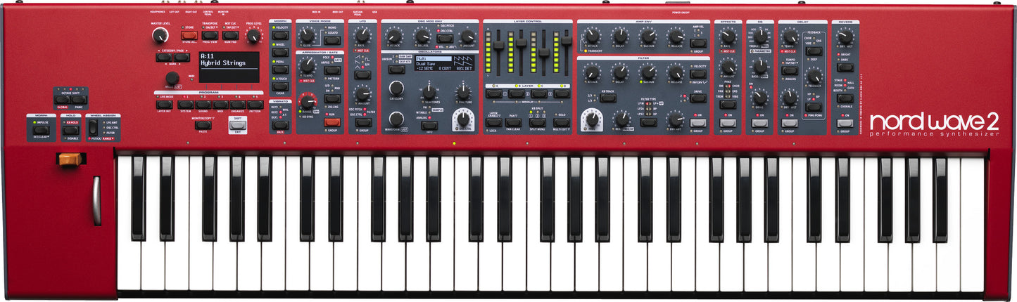 NORD-WAVE2  61 keyboard 4-part synthesizer