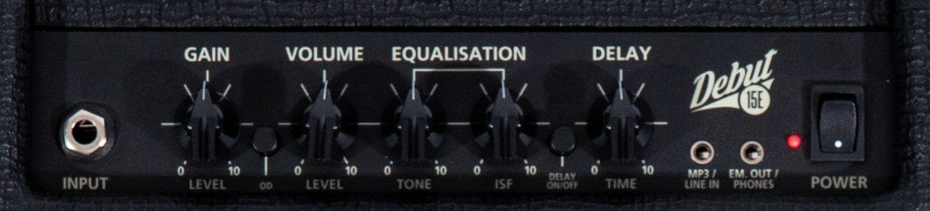 Blackstar Debut 15E Black  15W Guitar Combo med ekko-effekt og kabinet-emulering.