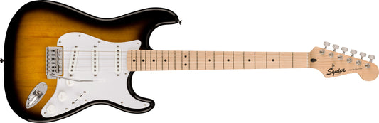 Squier Sonic® Stratocaster®, Maple Fingerboard, White Pickguard, 2-Color Sunburst