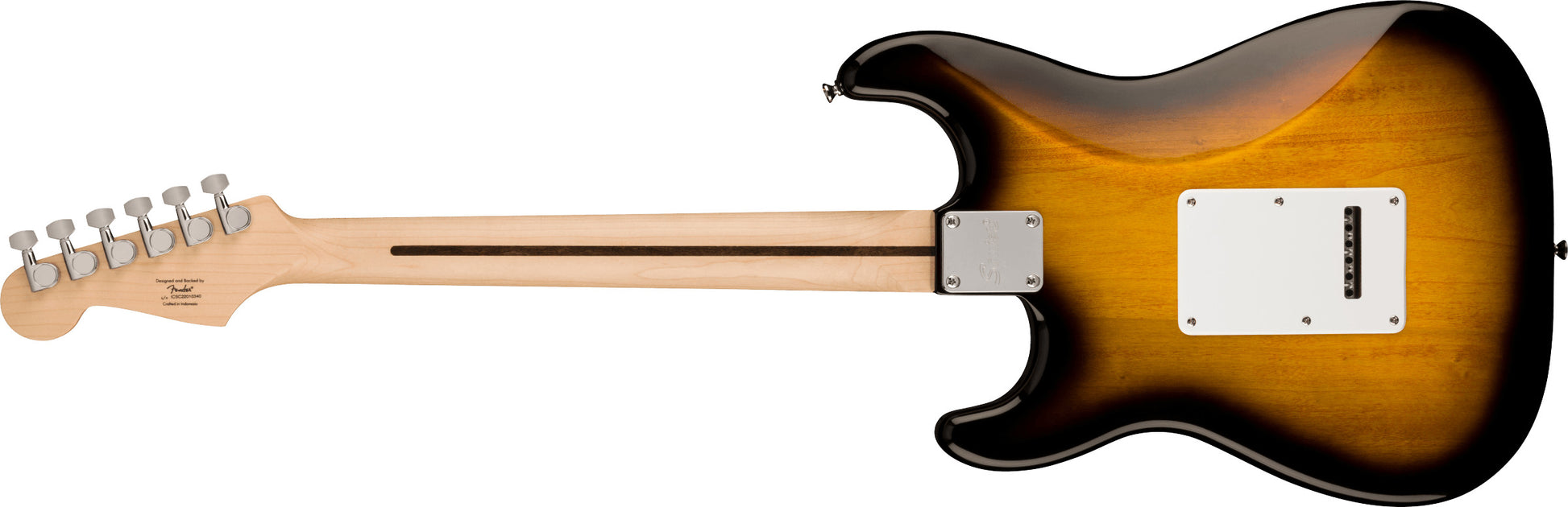 Squier Sonic® Stratocaster®, Maple Fingerboard, White Pickguard, 2-Color Sunburst