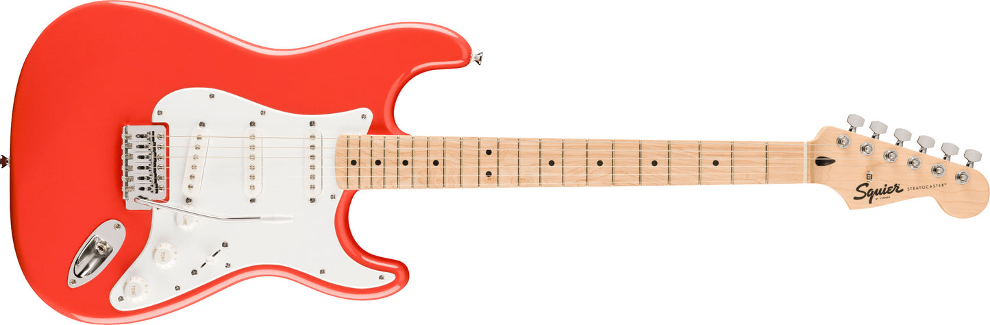 FSR Squier Sonic® Stratocaster®, Maple Fingerboard, White Pickguard, Fiesta Red