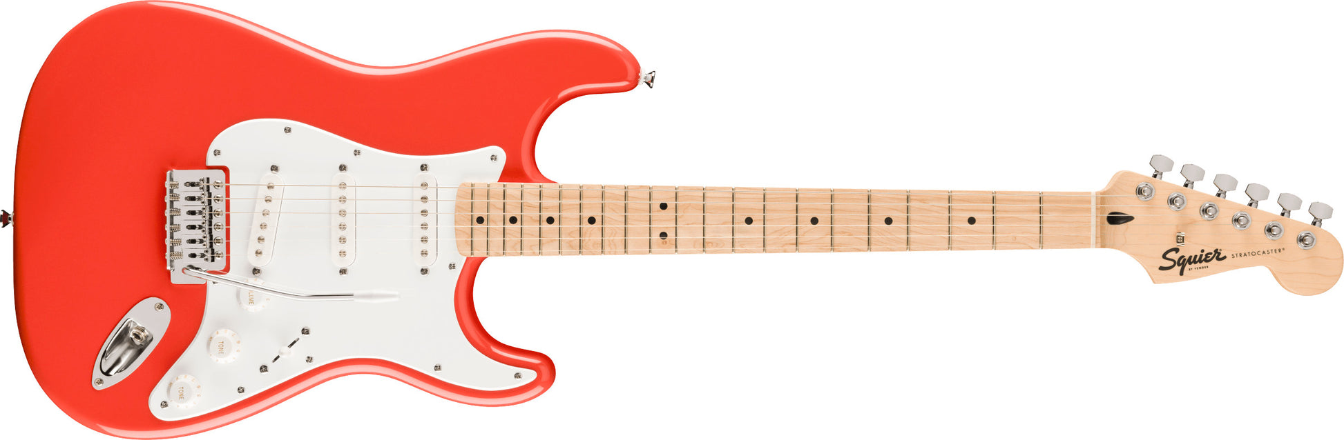 FSR Squier Sonic® Stratocaster®, Maple Fingerboard, White Pickguard, Fiesta Red